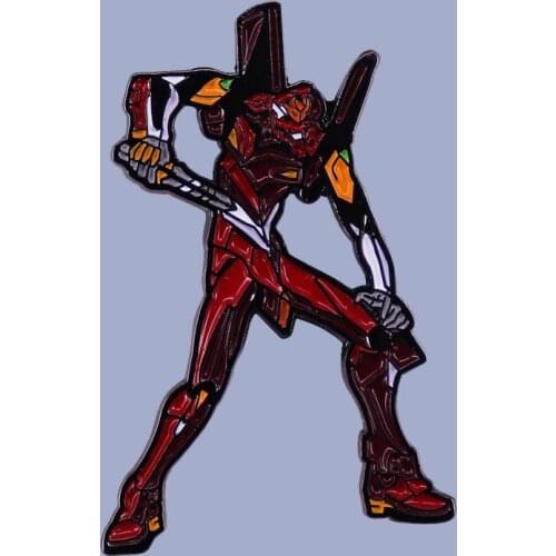 EVA-02 Evangelion Red Mecha Asuka Berserk Enamel Brooch Pins Badge Lapel Pin Brooches Collar Jeans Fashion Jewelry Accessories