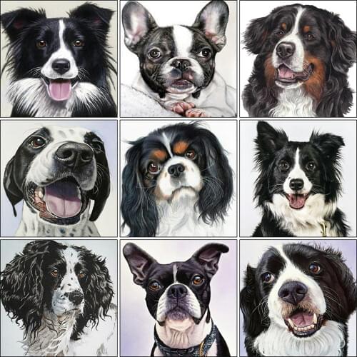 Evershine Diamond Embroidery Dog Cross Stitch Kit Full Square Round Diamond Painting Animals Rhinestone Picture Handicrafts Gift