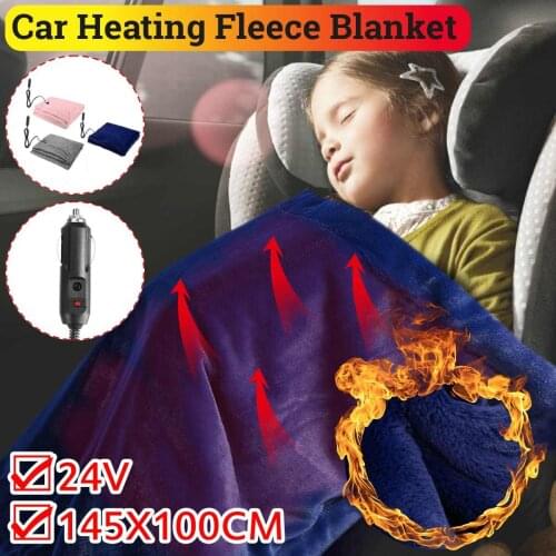 24V Electric Heated Fleece Blanket Lattice Energy Saving Warm Cover Heater Heating Blanket Mat Winter Warmer Carpet Blanket Auto