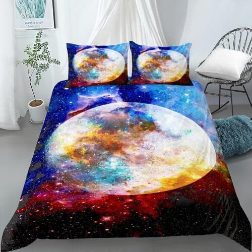 3D Print Bedding Set Mystic Galaxy Duvet Cover Twin Polyester Psychedelic Comforter Cover Queen King Size Pillow Case