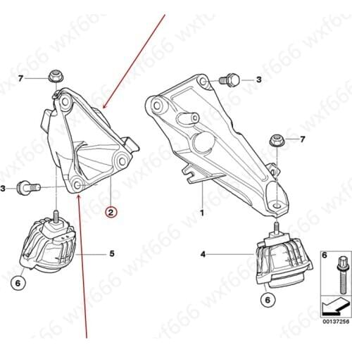 22116760308 22116760307 Car Engine bracket Suitable for E90b mw316i 318i 320i 2005-2019 Machine foot rubber aluminum bracket