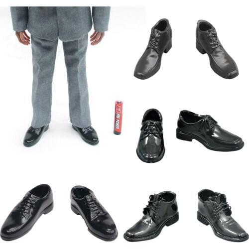 MagiDeal 1Pair Black 1/6 Lace Up Dress Plastic High Top Shoes for 12 Inch Male Action Figure Body Dolls Fashion Desigh Accessory