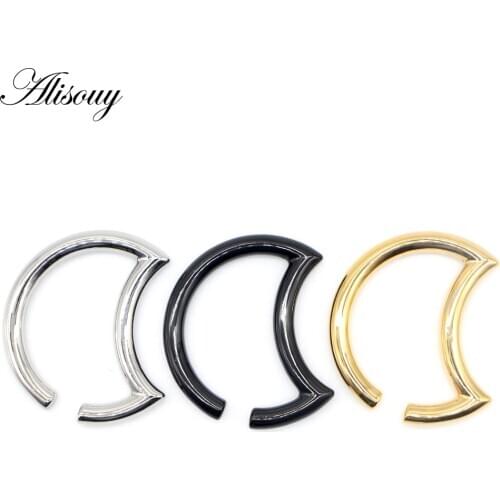 Alisouy 1pc Heavy Weight Moon Ear Gauges Plug Expander Stretcher Stainless Steel Piercing Body Jewelry Fashion Gift For Women