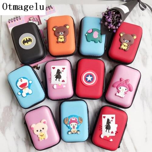 Mini Cute Cartoon Earphone Storage Bag Case For Key Coin Hard Holder Box Carrying Hard Hold Memory Card Ear Pads Organizer