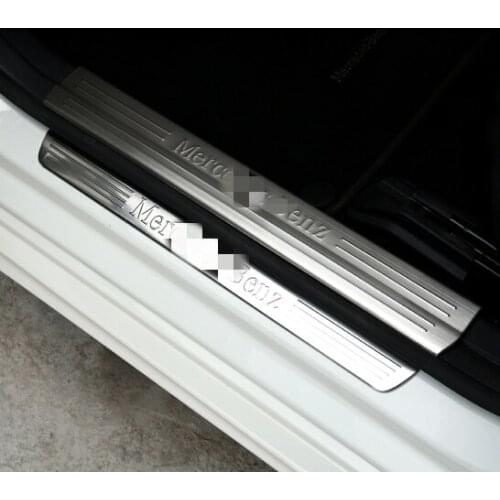 Stainless steel door scuff plate lower inside 4pcs for mercedes Benz B class 2015 2016 2017 2018 2019