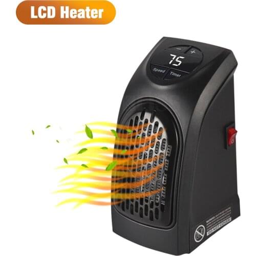 400W Wall Electric Heater Mini Fan Heater Personal Space Heater With Led Display Wall Outlet Electric Heater Indoor Hand Warmer
