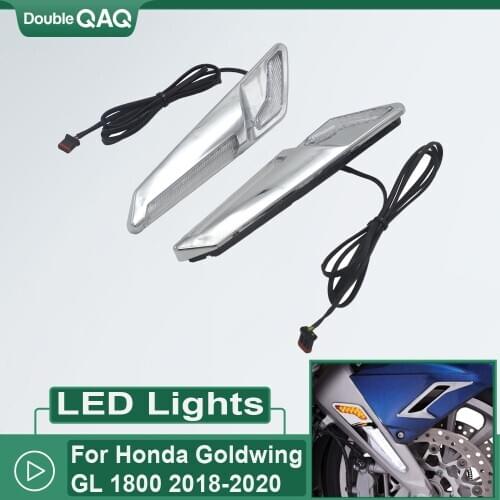 New Motorcycle For Honda Goldwing GL 1800 GL1800 F6B Front Brake Fork Mounted NAV LED Lights in Chrome or Black 2018 2019 2020