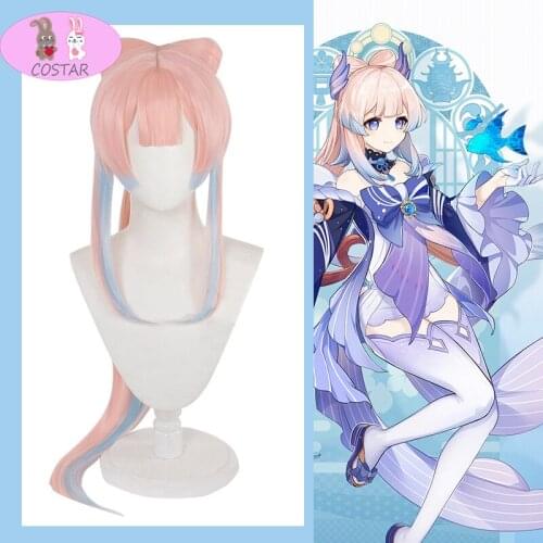 Game Genshin Impact Cosplay Wigs Sangonomiya Kokomi Pearl of Wisdom Cosplay Wig Heat Resistant Synthetic Wig hairpieces Pink New