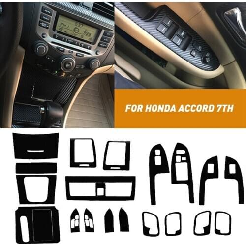 Pcmos Interior Center Console Carbon Fiber Molding Sticker Decals For Honda Accord 7th 2004-2007 Chromium Styling Stickers