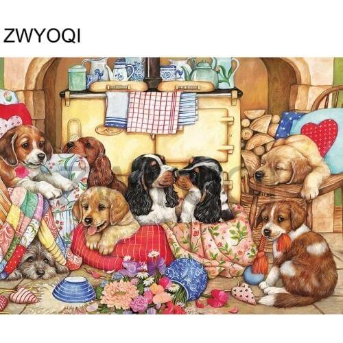 Full Square Diamond mosaic dog Towel blanket 5DDIY Diamond embroidery Full Round Diamond painting Cross stitch dog Towel blanket