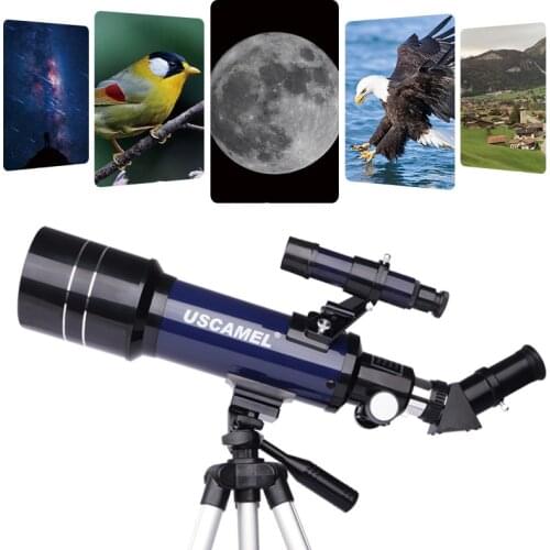 Professional Astronomical Telescope Monocular 75X Refractive Space Telescope Outdoor Travel Spotting Scope with Tripod