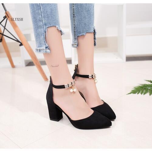 SLYXSH 2018 Summer Women Shoes Pointed Toe Pumps Dress Shoes High Heels Boat Shoes Wedding Shoes tenis feminino Side with
