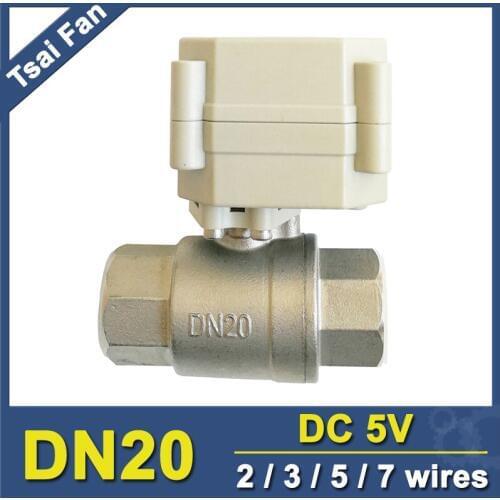 SS304 3/4" Full Port Actuated Valve TF20-S2-A DC5V 2/3/5/7 Wires NPT/BSP DN20 Electric Water Valve For Flow Control