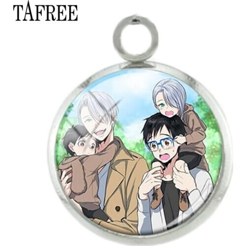 TAFREE Japan Anime YURI Picture DIY Charms Accessories Glass Cabochon Pendant 12mm Earrings Pendant Jewelry AN06