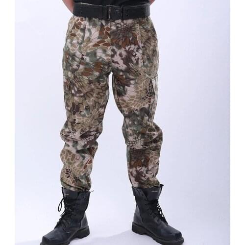 Outdoor Military Training Army Fan Tactical Trousers Mens Multi Pocket Wearproof Loose Big Size Camouflage Overalls Cargo Pants