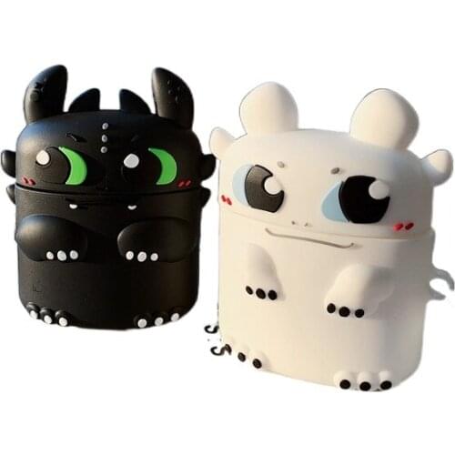 For AirPods 2 airpod cute Cartoon dinosaur Funny banana/Avocado Pattern Protection Silicone Headphone Case for Air Pods Case