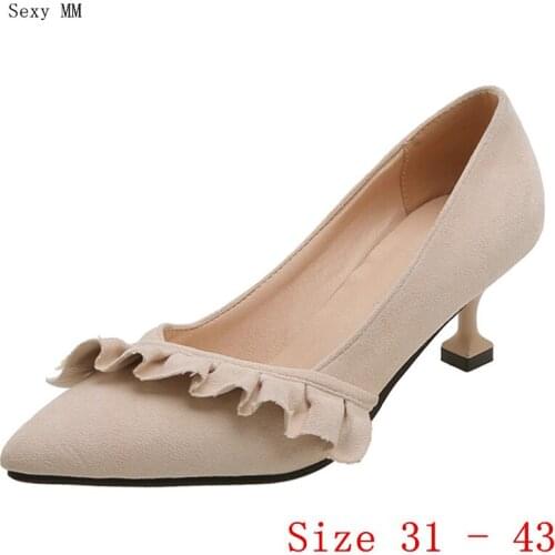 Pumps Women Oxfords Career Shoes High Heels Stiletto Woman High Heel Shoes Small Plus Size 31 32 33 - 40 41 42 43