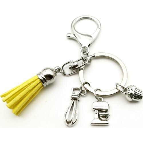 1 Cooking Tassel Keychain Chef Cake Mixer Charm Chef Bakers Gift Baking Accessories Cake Maker Keychain