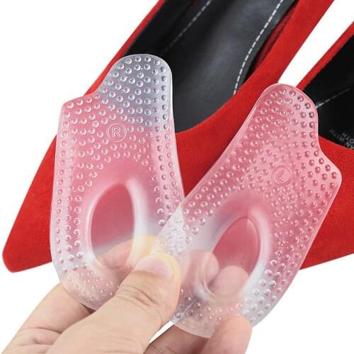 1pair Soft Silicone Gel Insoles Heel Cushion Soles Pain Relief Protectors Spur Support Shoe Pad Feet Care Heel Insole Inserts