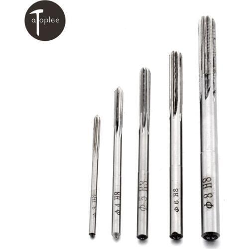 1Pc 3/4/5/6/8mm H8 Machine Tap Reamer High Carbon Steel Straight Shank Chucking Reamers Cutter Rotating Tool Drill Bit