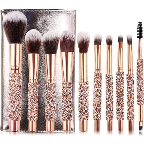 10Pcs Makeup Brushes Tool Set Cosmetic Powder Eye Shadow Foundation Blush Blending Beauty Make Up Brush Maquiagem sh1100109