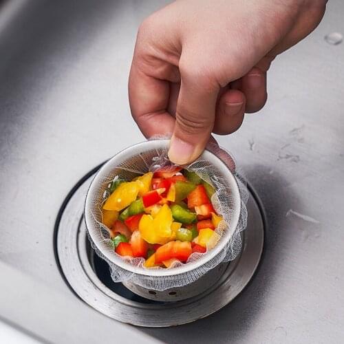 100pcs Disposable Sink Filter Mesh Kitchen Trash Bag Filter Bag For Bathroom Strainer Rubbish Bag Prevent The Sink From Clogging