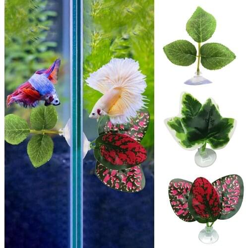 Aquarium Fish Tank Artificial Leaf Betta Fish Rest Spawning Ornamental Plant Betta Fish Play Relax Hide Leaf Hammock Hot
