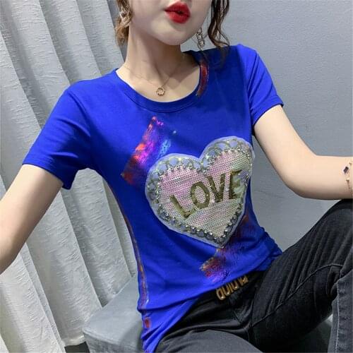 Женские футболки с пайетками BOUSSAC China At AliExpress