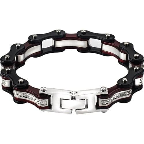 Men’s bicycle Bracelets Motorcycle Chain biker Bracelets Bangle Punk Stainless Steel Bracelet For Men women Jewelry waterproof