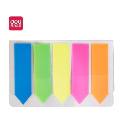 Deli 9064 Fluorescent Indicator Label Five Color Fluorescent Indicator Easy To Classify And Index Stickers Notes