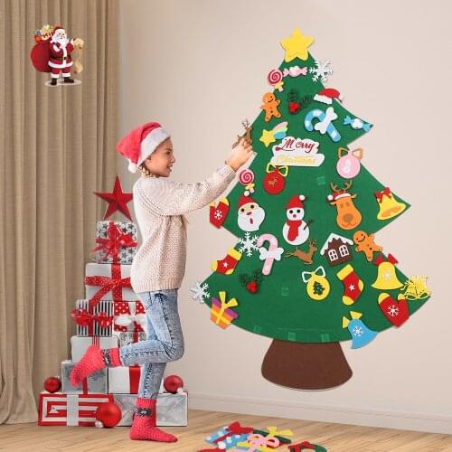 Baby Busy Board DIY Felt Christmas Tree Snowman Xmas Gift Children Montessori Educational Toys Finger Grasp Sensory Creative Toy