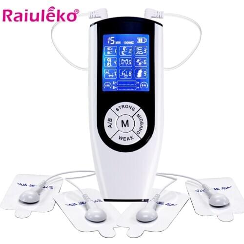 EMS Tens Machine Electric Massager Pulse Muscle Stimulator Digital Therapy Pain Relief Multifunction Dual Output Machine 9 Modes