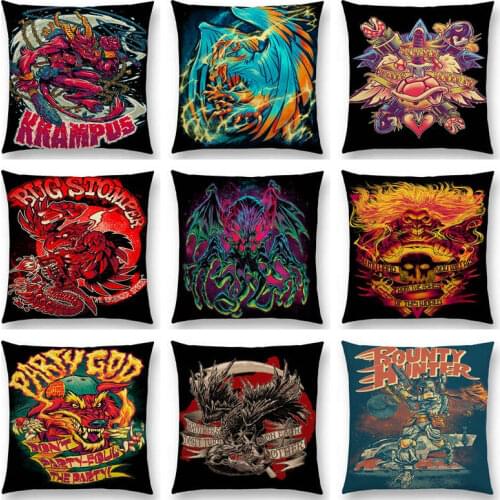 Hot Sale American Graffiti Comics Computer Game Film Devil Hunter Blood Magical Creation Beast Monster Cushion Sofa Throw Pillow