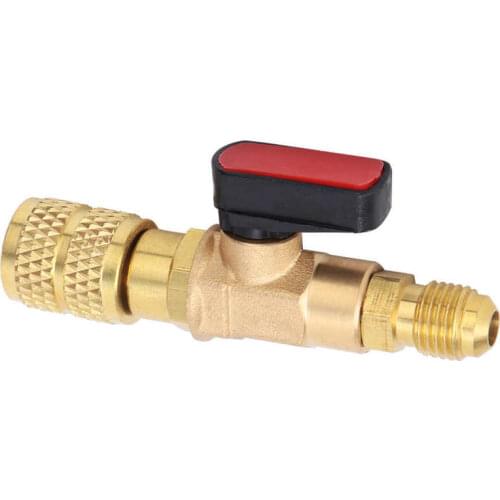 Brass Valve R410 Refrigeration Ball Valve Adapter 45BAR Refrigerant Ball Valve Connector G1/4 G5/16
