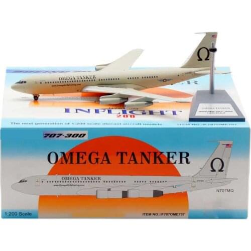 1:200 GAS TANKER airplane B707-300 N707MQ model Toy with base landing gear alloy aircraft plane toy for collection