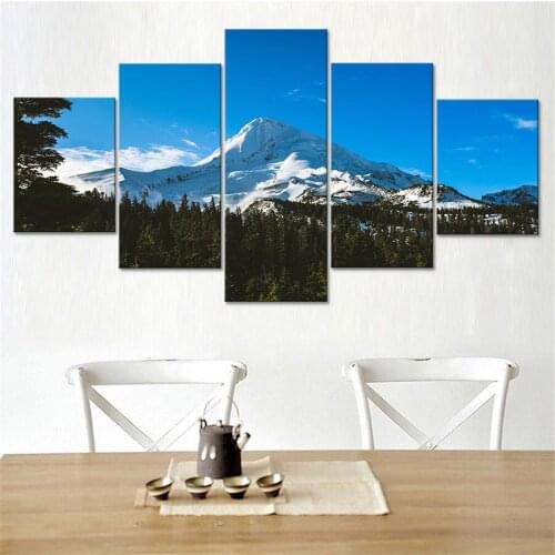 Modular Paintings Canvas Wall Art Snow Mountain Landscape Pictures Home Decoration Living Room Poster HD Prints Modern Framework