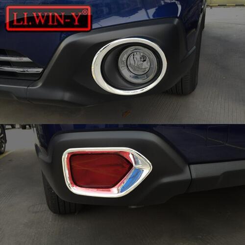 For Subaru Outback 2015 2016 2017 2018 2019 2020 ABS Chrome Front + Rear Fog Light Lamp Cover Trim