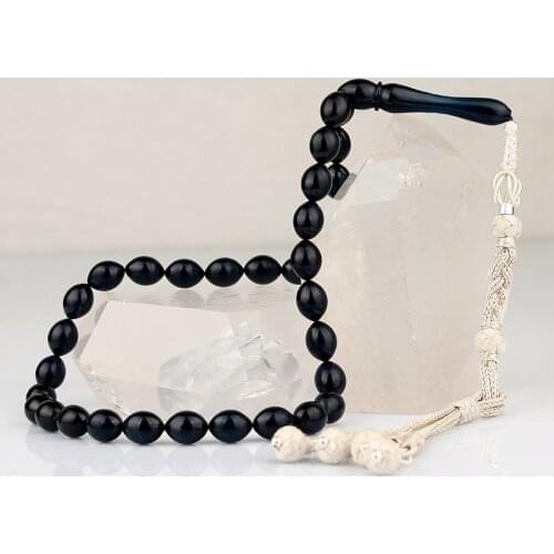 Natural Amber 1000 Silver Kazaz Tassel 33 Bead Prayer Beads Islamic Tasbih Rosary Men Women Meditation Jewelry From Turkey