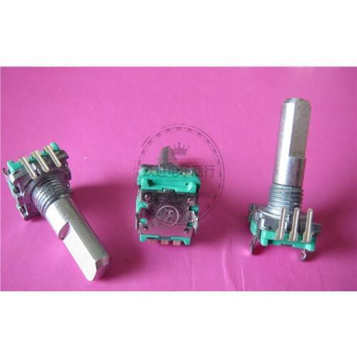 Original new 100% import EC11 20 point step 3pin bent foot switchless encoder handle length 20MM half axle