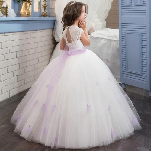Flower Girl Dresses Party Princess Gown Lace First Communion Dresses Beads Prom Kids Gown