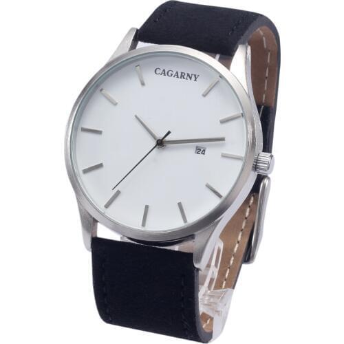 Classy 4.0cm Quartz Watch For Men Black Leather Silver Color Case Simple Mens Wrist Watches Man Waterproof Date reloj hombre