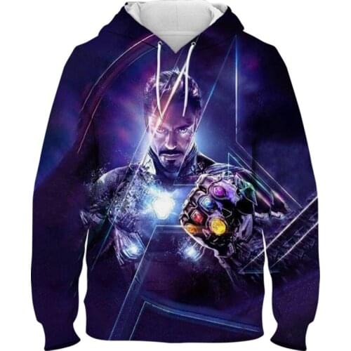 Marvel Comics The Avengers Hoodies Men Women Children Iron Man Hoodie 3D Print Pullover Long Sleeve Sweatshirts Fashion Tops