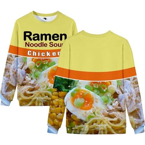 New Japan Ramen Noodle Soup 3d Hoodies Pullover Street Style Men Women Capless Sweatshirts Tops Long Sleeve O-neck Unisex Hoodie