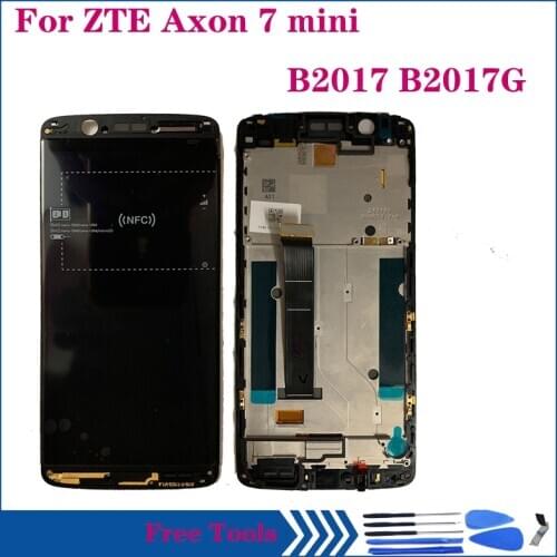 5.2” Original AMOLED display For ZTE Axon 7 Mini B2017 B2017G LCD display touch screen digitizer OLED repair kit with frame