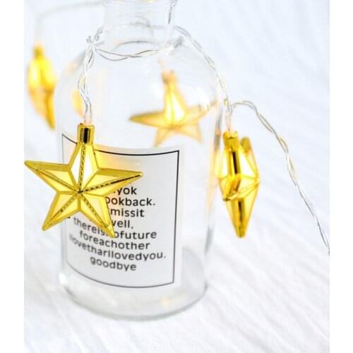 Golden Five Pointed Star Shaped Ramadan String Light Mubarak Gift Al-fitr Eid Festival Party Supplies Home Decoration Light