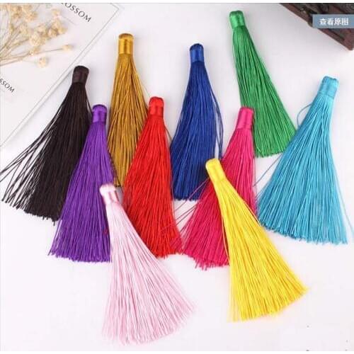 10pcs/lot 12cm Mixed Cotton Silk Tassels Earrings Charm Pendant Satin Tassels for DIY Jewelry Making Findings Wedding Materials