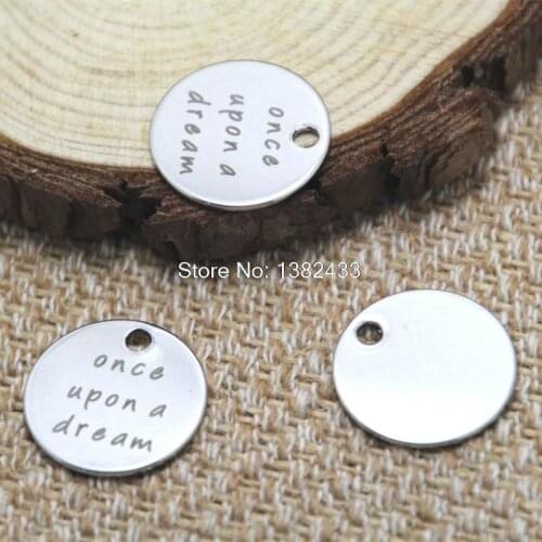 10pcs once upon a dream charm silver tone message charm pendant 20mm