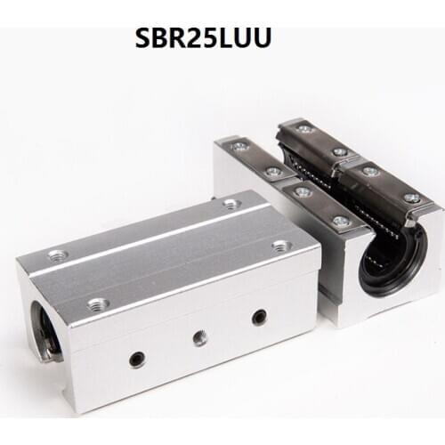 2pcs/lot SBR25LUU Long type Pressing plate type 25MM Linear case Linear open type slide unit linear guide cnc router 3d printer
