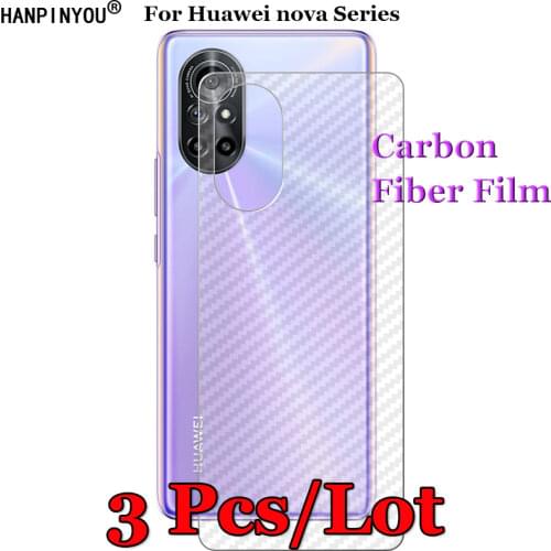 3 Pcs/Lot For Huawei nova 5T 5Z 5i 5 6 4G 5G 7 7i Pro SE 4e 3D Non-slip Clear Carbon Fiber Back Film Screen Protector Sticker