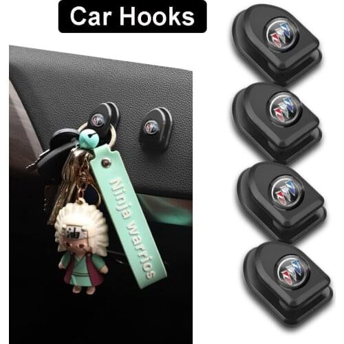 4Pcs Creative Mini Car Mounted Hooks Stickers For Buick Regal Hideo Encore Lacrosse GL8 Excelle XT Verano Envision Enclave